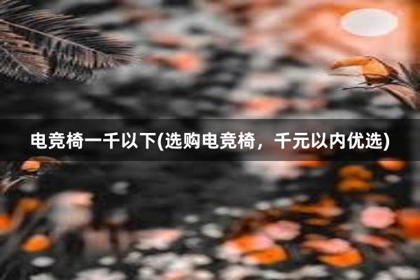 电竞椅一千以下(选购电竞椅，千元以内优选)