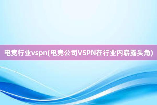 电竞行业vspn(电竞公司VSPN在行业内崭露头角)