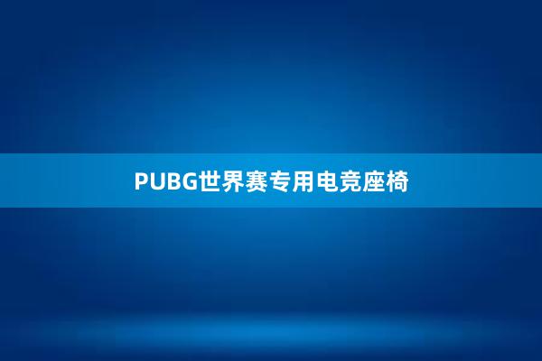 PUBG世界赛专用电竞座椅