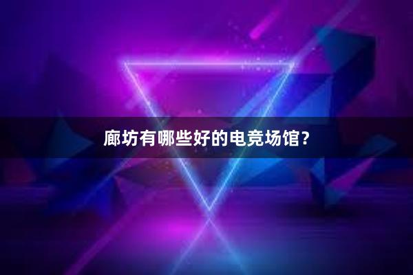 廊坊有哪些好的电竞场馆？